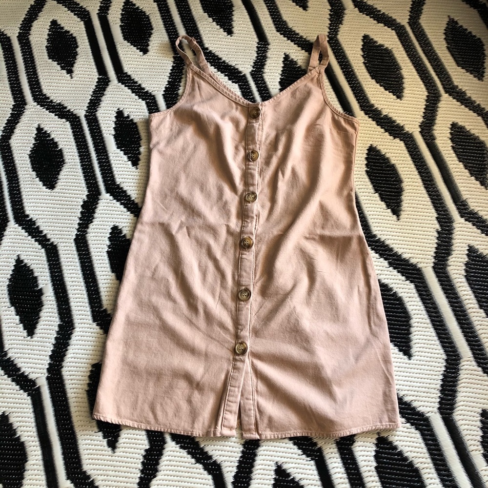🌺 Cotton On nude beige button down mini dress XS